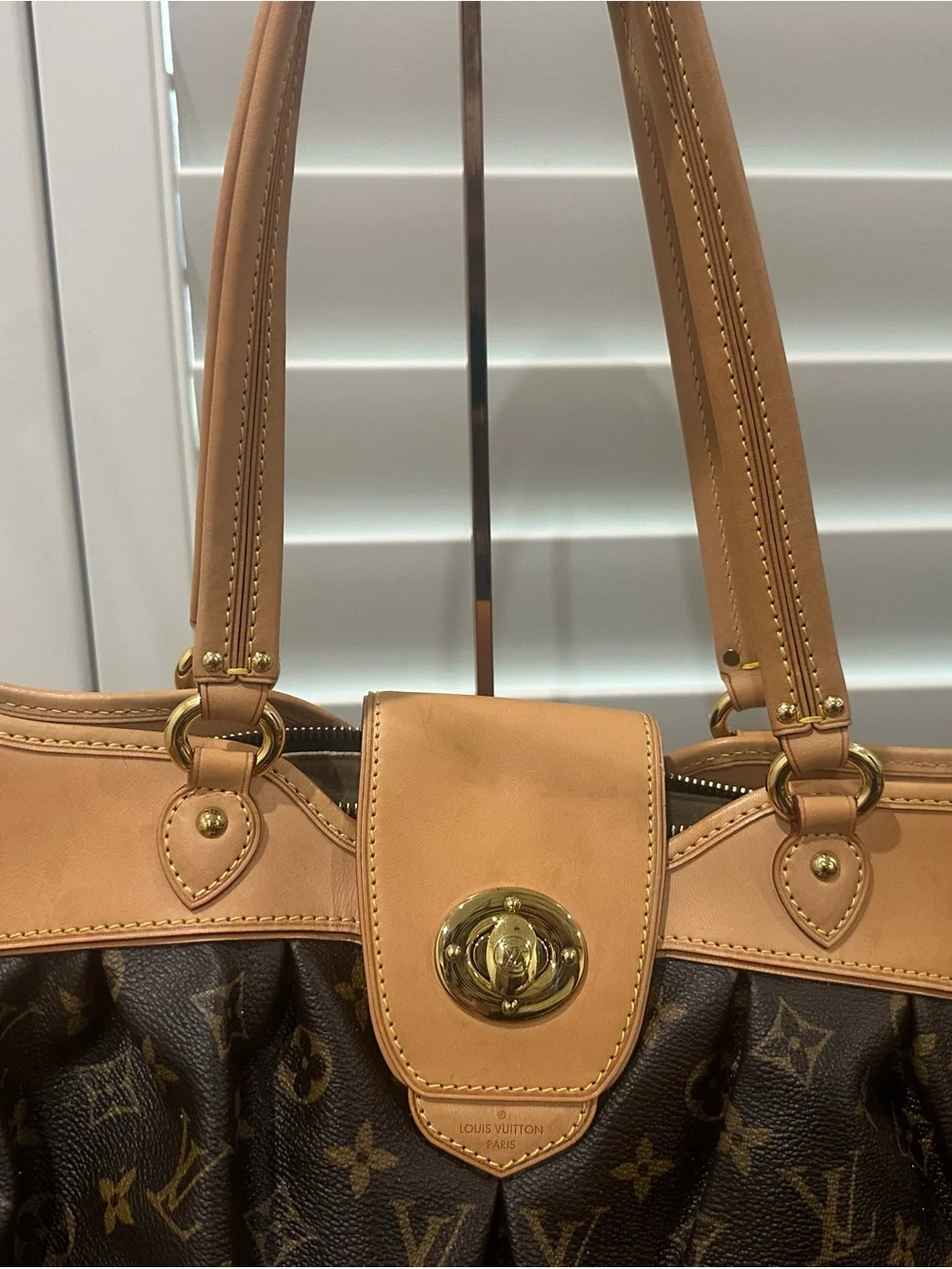 Louis Vuitton Boetie MM Monogram Bag with Vachetta Leather Trim